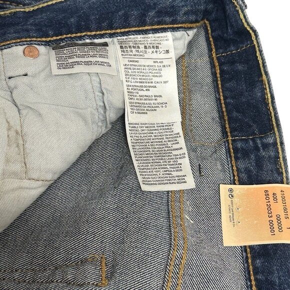 Levi's 501 Original Fit Stretch Straight Leg Button Fly Men Jeans 40x30 Blue Sey - Picture 8 of 9